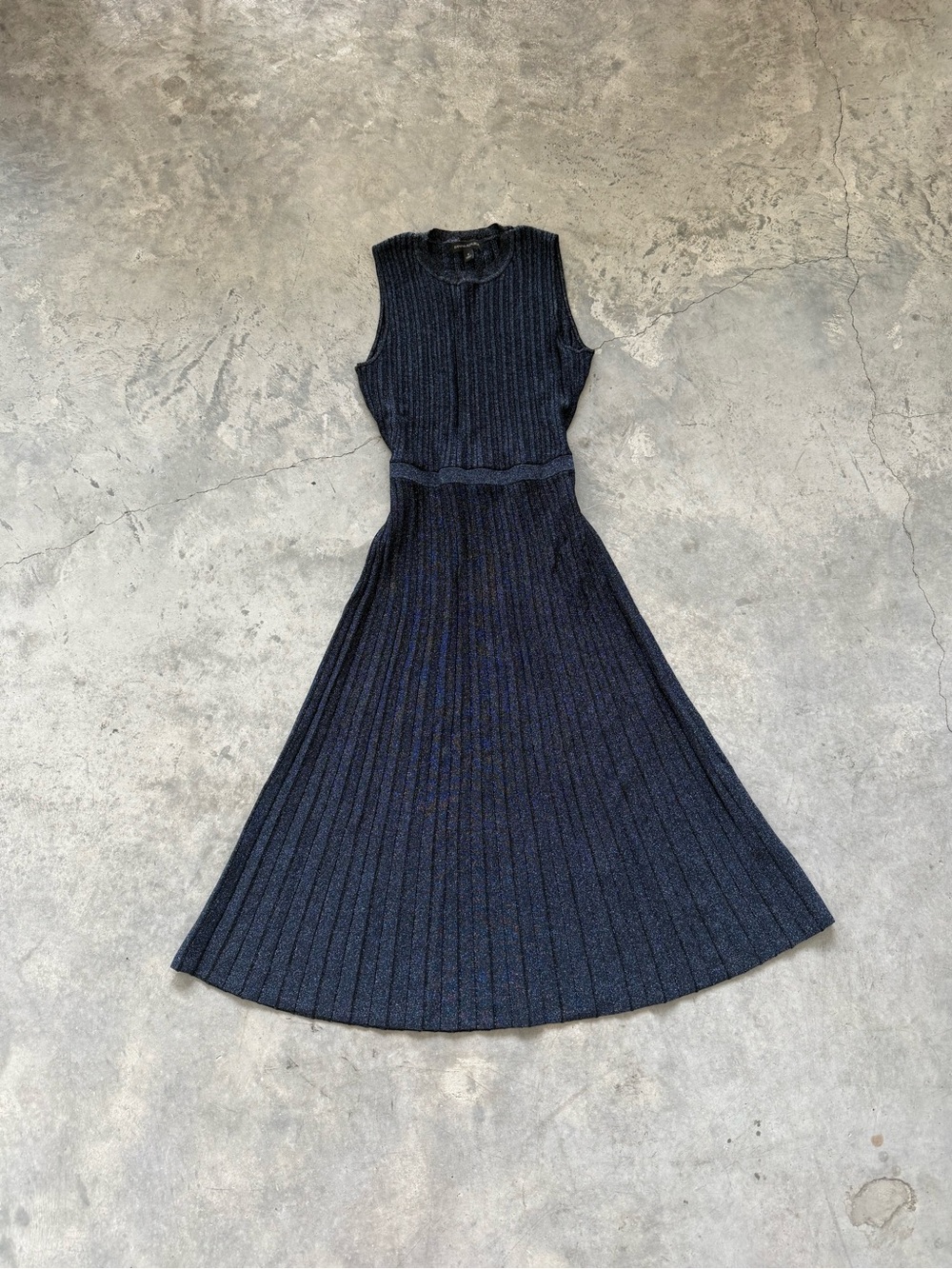 Banana Republic Navy Ribbed Sleeveless Maxi Dress